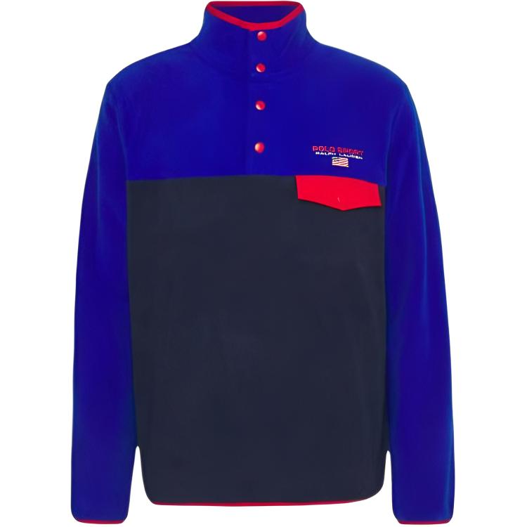 Ralph Lauren FW22 Multicolor Turtleneck Long Sleeve Sweatshirt Blue 710880640-001