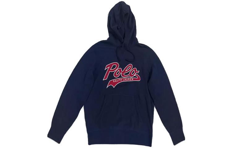 Ralph Lauren FW22 Navy Pullover Hoodie with Embroidered Logo for Men 710867044-002