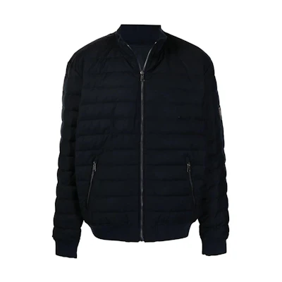 Ralph Lauren FW22 Navy Quilted Down Bomber Jacket for Men 710847055-001