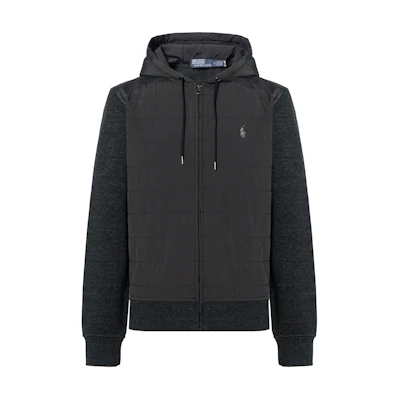Ralph Lauren FW22 Patterned Patchwork Hoodie Jacket Men’s Grey 710877271-002