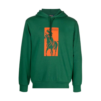 Ralph Lauren FW22 Patterned Print Drawstring Hoodie Green 710871255002