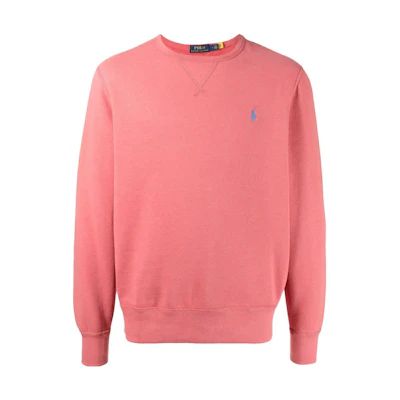 Ralph Lauren FW22 Pink Crewneck Sweatshirt with Embroidered Logo for Men 710766772-032