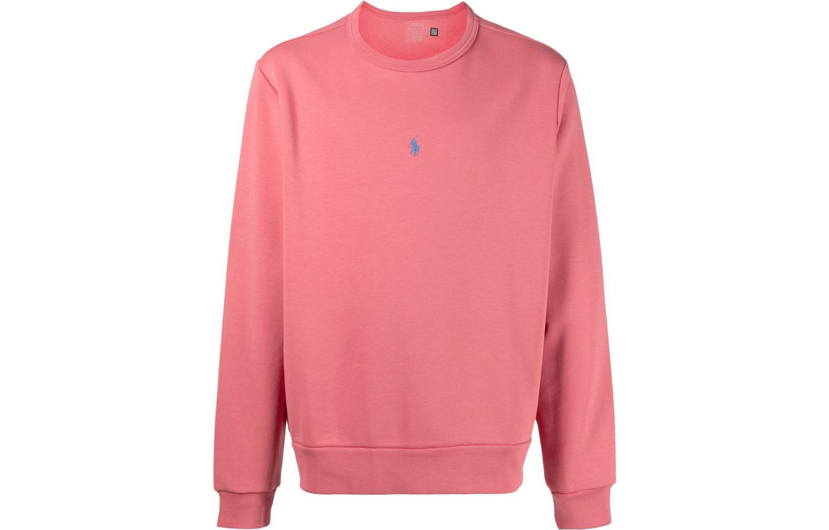 Ralph Lauren FW22 Pink Logo Embroidered Crewneck Sweatshirt Long Sleeve 710839048-007