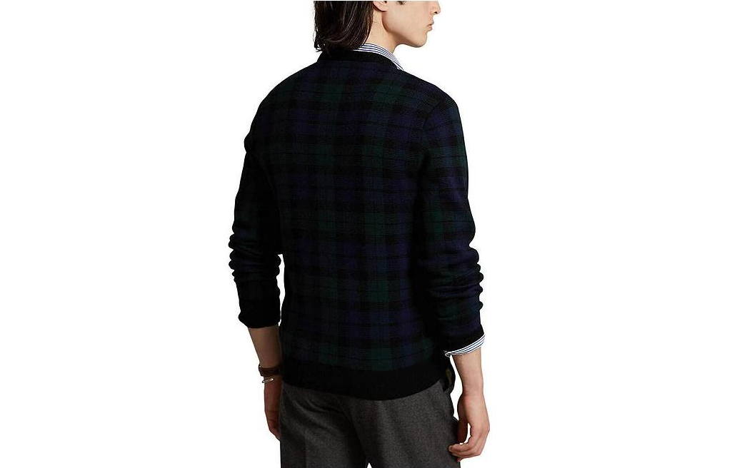 Ralph Lauren FW22 Plaid Crewneck Pullover Sweatshirt Men’s Navy Blue 710878845-001 圖 3