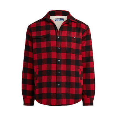 Ralph Lauren FW22 Plaid Single-Breasted Shirt Jacket Black Red MNPOWOV16822620-999