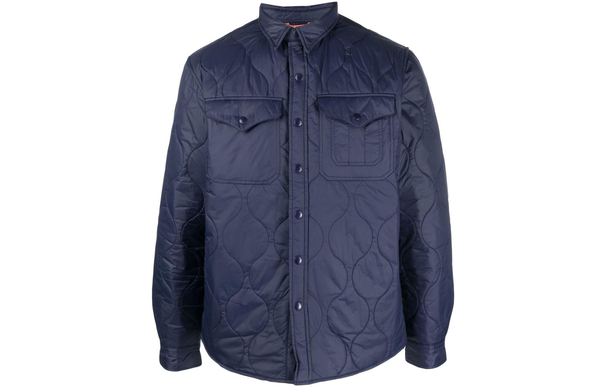 Ralph Lauren FW22 Quilted Single-Breasted Navy Jacket for Men 710880654-001