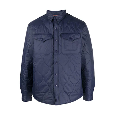 Ralph Lauren FW22 Quilted Single-Breasted Navy Jacket for Men 710880654-001