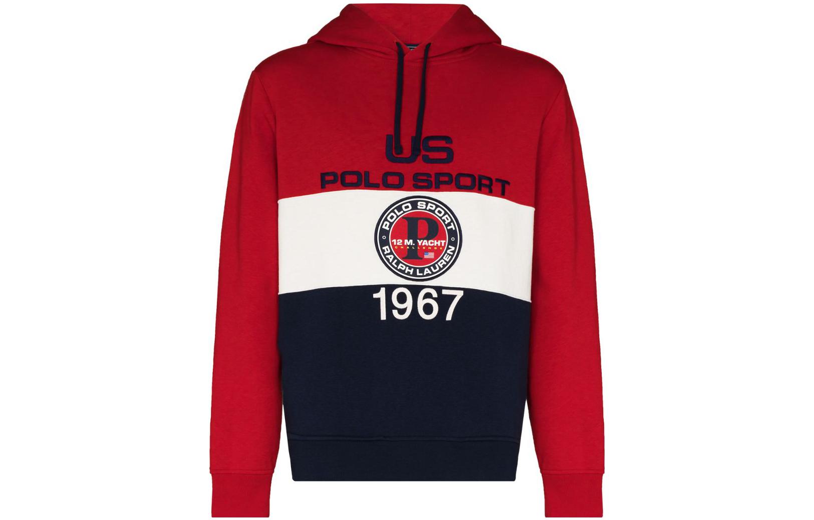 Ralph Lauren FW22 Red Logo Alphabet Print Hoodie Men 710831357-001