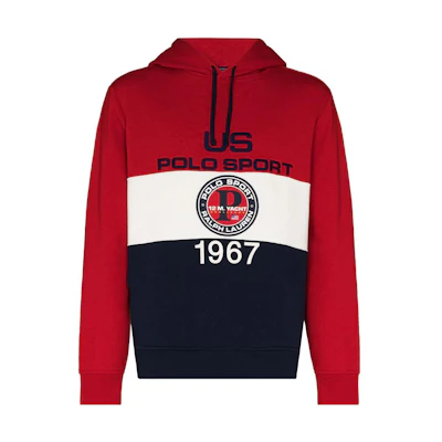 Ralph Lauren FW22 Red Logo Alphabet Print Hoodie Men 710831357-001