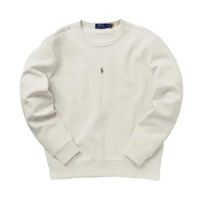 Ralph Lauren FW22 Relaxed Fit Sweatshirt White with Small Logo Embroidery 710881507-001