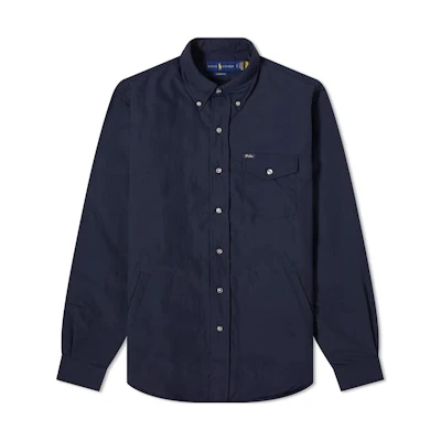 Ralph Lauren FW22 Solid Button-Up Shirt Jacket in Blue 710842899-002