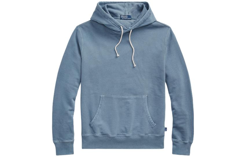 Ralph Lauren FW22 Solid Color Drawstring Hoodie Blue MNPOKNI16822248-410