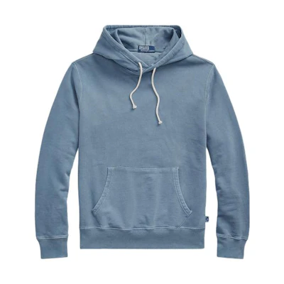 Ralph Lauren FW22 Solid Color Drawstring Hoodie Blue MNPOKNI16822248-410