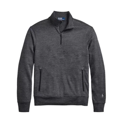 Ralph Lauren FW22 Solid Color Half-Zip Long Sleeve Sweatshirt Grey Mens MNPOKNI16822302-020