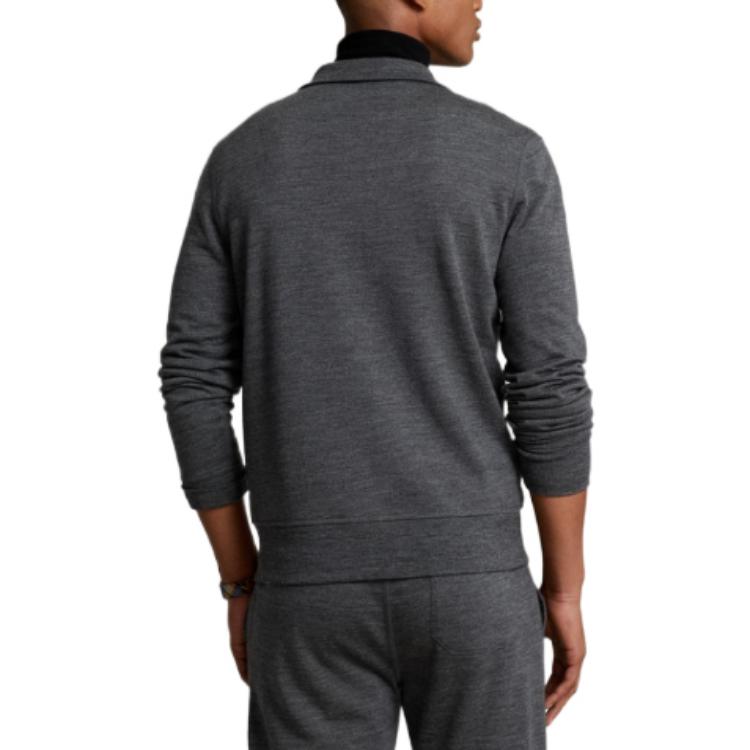 Ralph Lauren FW22 Solid Color Half-Zip Long Sleeve Sweatshirt Grey Mens MNPOKNI16822302-020 圖 5