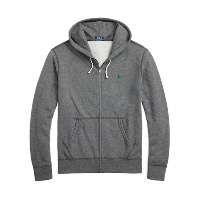 Ralph Lauren FW22 Solid Color Hoodie Zip-Up Grey MNPOKNI16822259