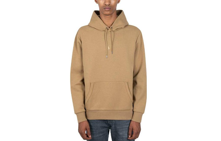 Ralph Lauren FW22 Solid Color Khaki Hoodie Long Sleeve 710881506-004