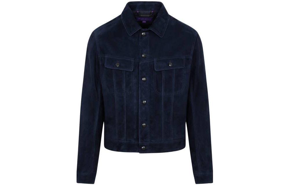 Ralph Lauren FW22 Solid Color Long Sleeve Jacket Navy Blue 790891098-001