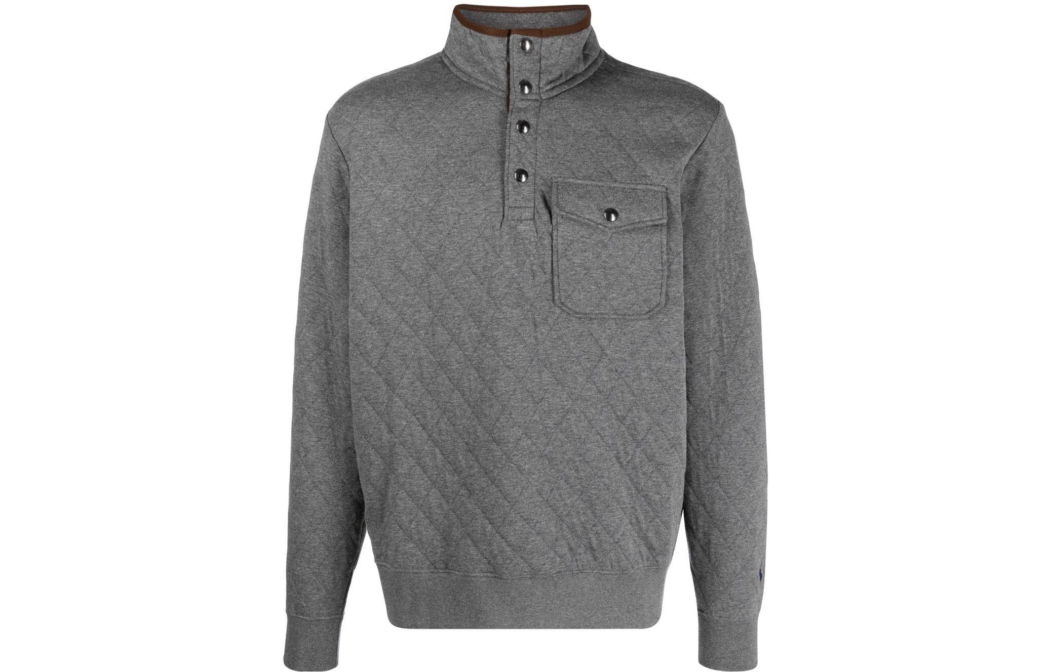 Ralph Lauren FW22 Solid Color Pullover Sweatshirt Grey 710880322-001