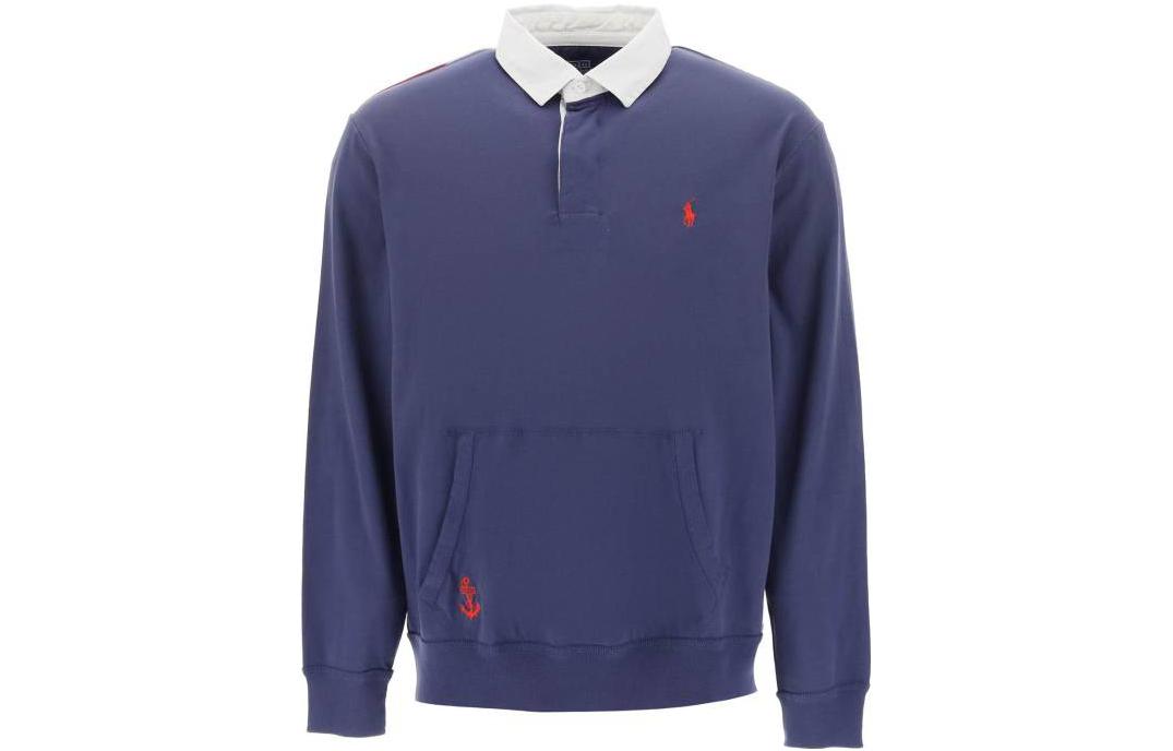 Ralph Lauren FW22 Solid Color Pullover Sweatshirt Blue - 710909600BOTNY