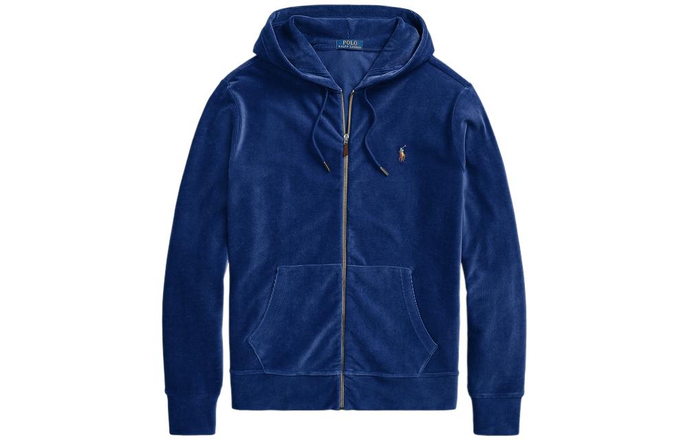 Ralph Lauren FW22 Solid Corduroy Full-Zip Hoodie Men’s Blue 16822255-400