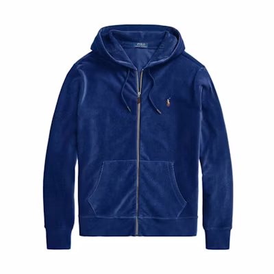 Ralph Lauren FW22 Solid Corduroy Full-Zip Hoodie Men’s Blue 16822255-400
