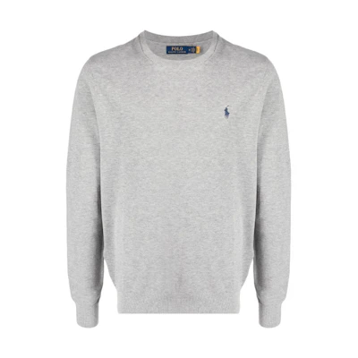 Ralph Lauren FW22 Solid Crewneck Pullover Sweatshirt Men’s Light Grey 710869805-001