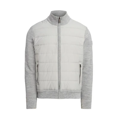Ralph Lauren FW22 Solid Full-Zip Knit Jacket Light Grey MNPOSWE16821123-020