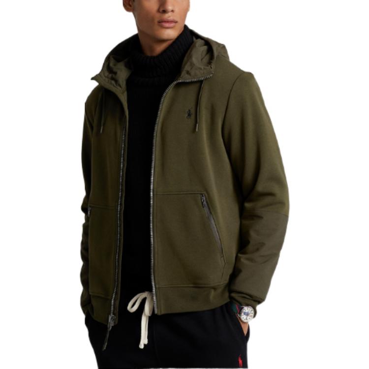 Ralph Lauren FW22 Solid Green Zip-Up Hoodie Casual Wear MNPOKNI16822527-301 圖 4