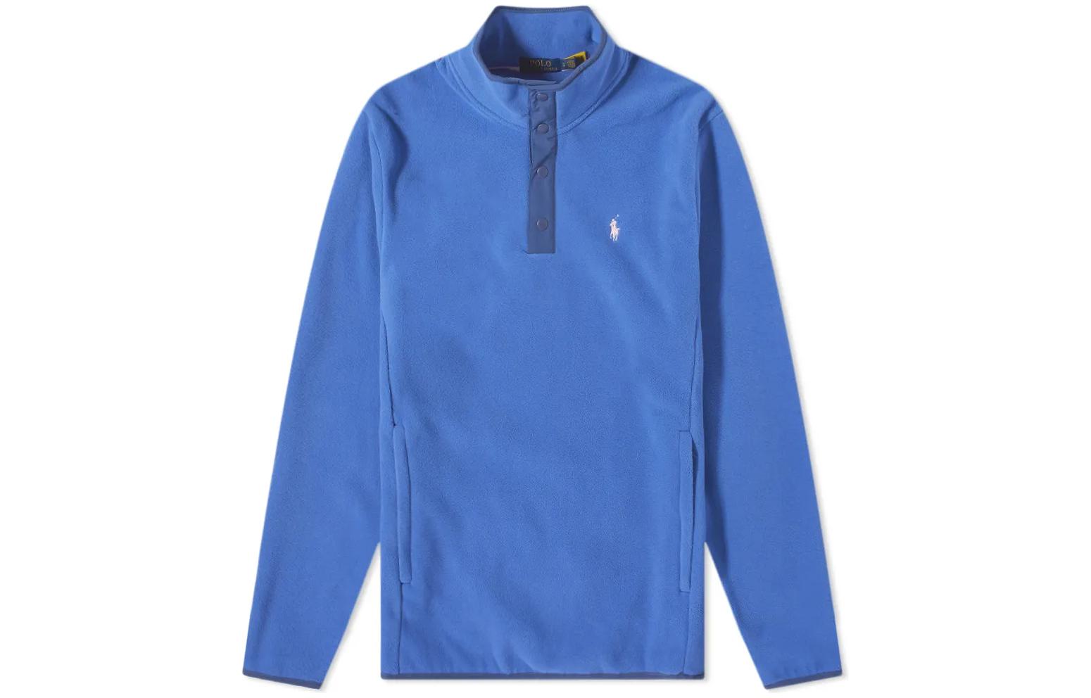 Ralph Lauren FW22 Solid Half-Zip Long-Sleeve Sweatshirt Peacock Blue 710850393-008