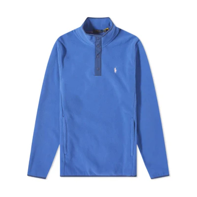Ralph Lauren FW22 Solid Half-Zip Long-Sleeve Sweatshirt Peacock Blue 710850393-008