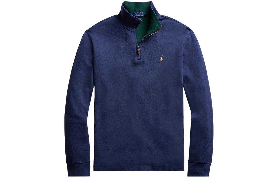 Ralph Lauren FW22 Solid Half-Zip Pullover Sweater Men’s Blue 710877001-004