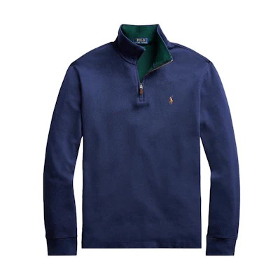 Ralph Lauren FW22 Solid Half-Zip Pullover Sweater Men’s Blue 710877001-004
