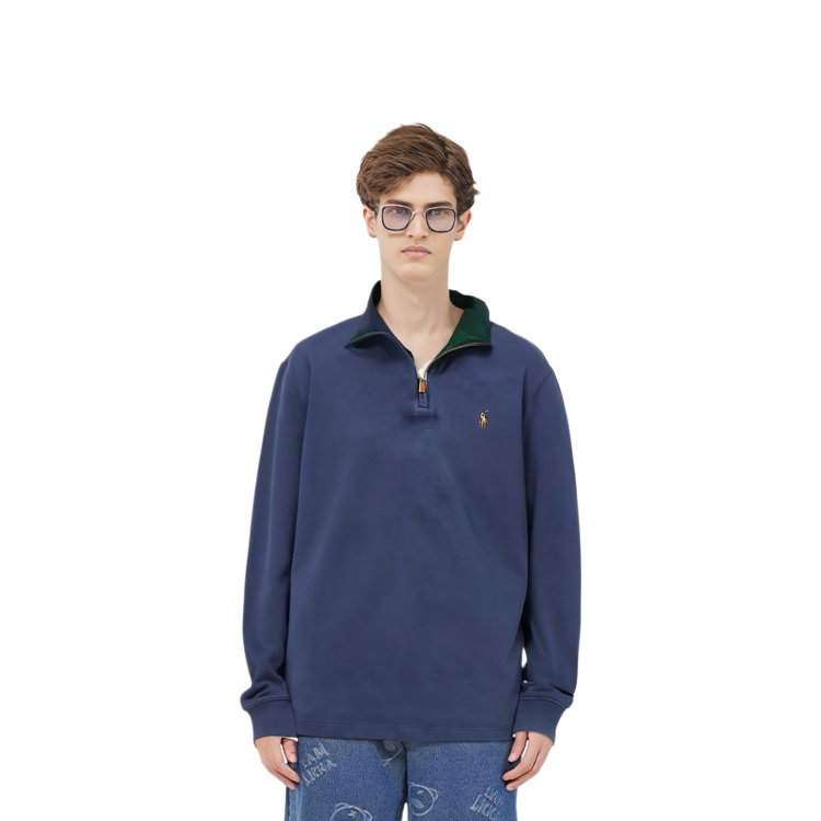 Lookbook Jersey Azul Half-Zip Ralph Lauren FW22 para Hombre. 710877001-004