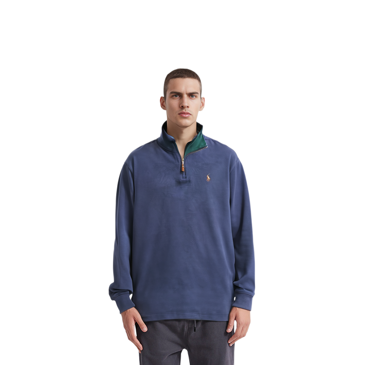 Shop Jersey Azul Half-Zip Ralph Lauren FW22 para Hombre. 710877001-004