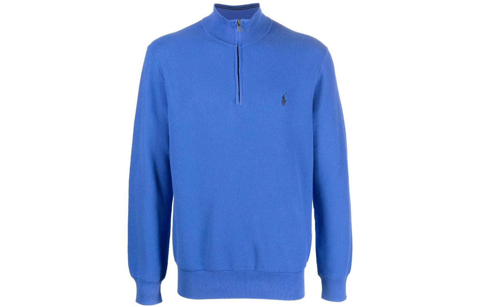 Ralph Lauren FW22 Solid Half-Zip Pullover Sweatshirt Men’s Alice Blue 710888900-011