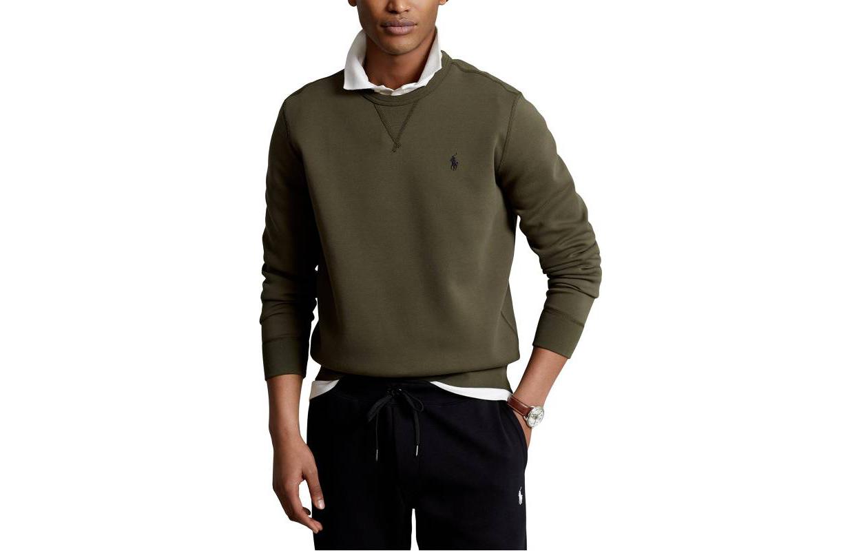 Ralph Lauren FW22 Solid Logo Embroidered Crewneck Sweatshirt Men’s Green 710881519-002