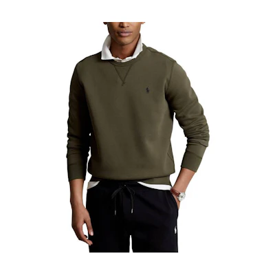 Ralph Lauren FW22 Solid Logo Embroidered Crewneck Sweatshirt Men’s Green 710881519-002