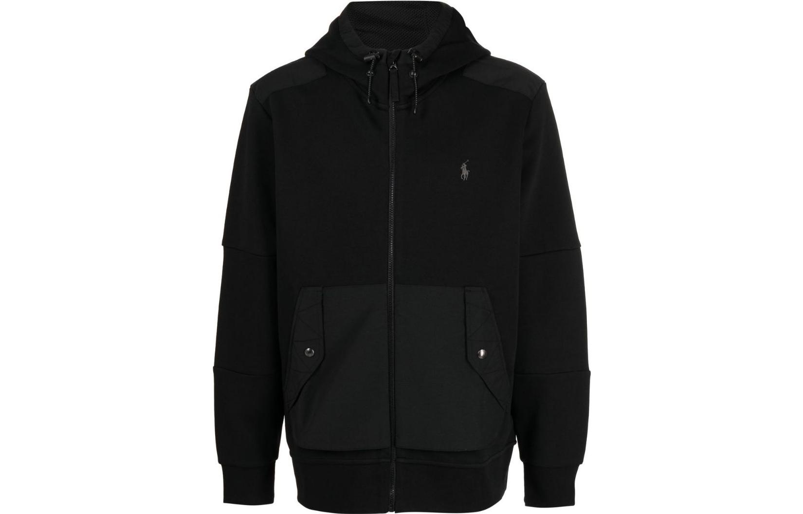 Ralph Lauren FW22 Solid Logo Embroidered Hoodie Black 710881564-002