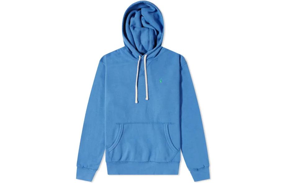 Ralph Lauren FW22 Solid Logo Embroidered Hoodie Men’s Blue 710766778-055