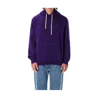 Ralph Lauren FW22 Solid Logo Embroidered Hoodie Purple 710766778F-063