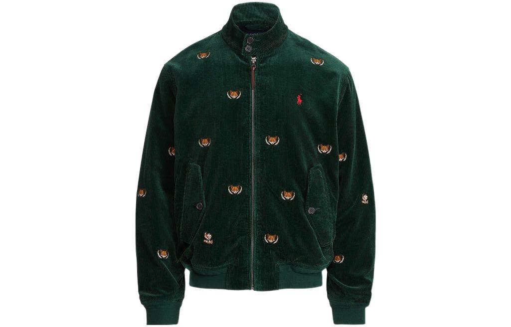 Ralph Lauren FW22 Solid Logo Embroidered Turtleneck Jacket Green 16020899-300