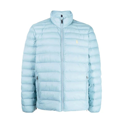 Ralph Lauren FW22 Solid Logo Embroidery High-Neck Jacket Sky Blue 710810897-023