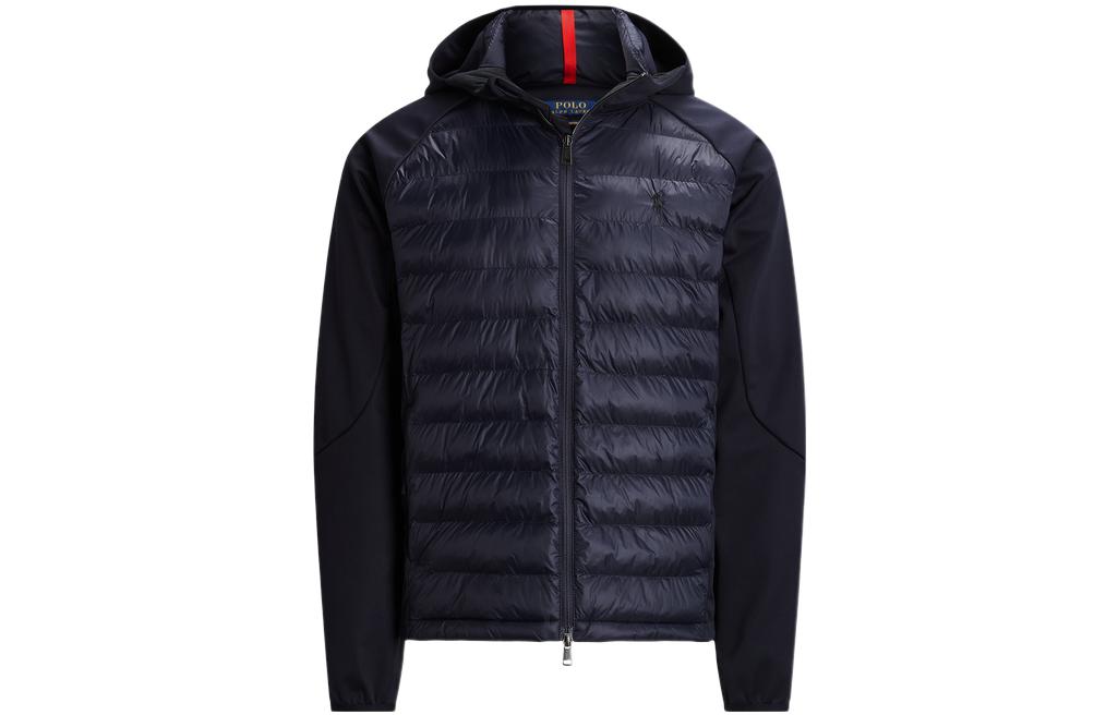 Ralph Lauren FW22 Solid Logo Quilted Hooded Jacket Navy Blue MNPOOTW16020907-410