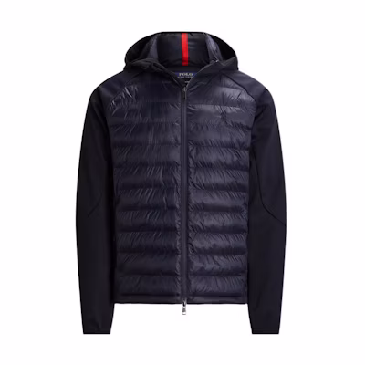 Ralph Lauren FW22 Solid Logo Quilted Hooded Jacket Navy Blue MNPOOTW16020907-410