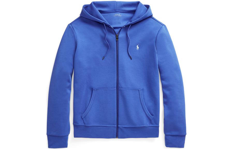 Ralph Lauren FW22 Solid Logo Zip-Up Hoodie Jacket Blue MNPOKNI16821930-400