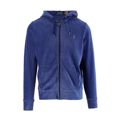 Ralph Lauren FW22 Solid Logo Zip-Up Sweatshirt Men’s Blue 710877154-001