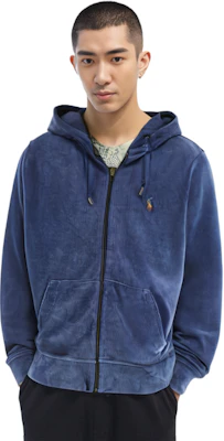 拉夫·劳伦FW22男士蓝色纯色标志拉链卫衣 710877154-001 Shop 拉夫·劳伦FW22男士蓝色纯色标志拉链卫衣 710877154-001