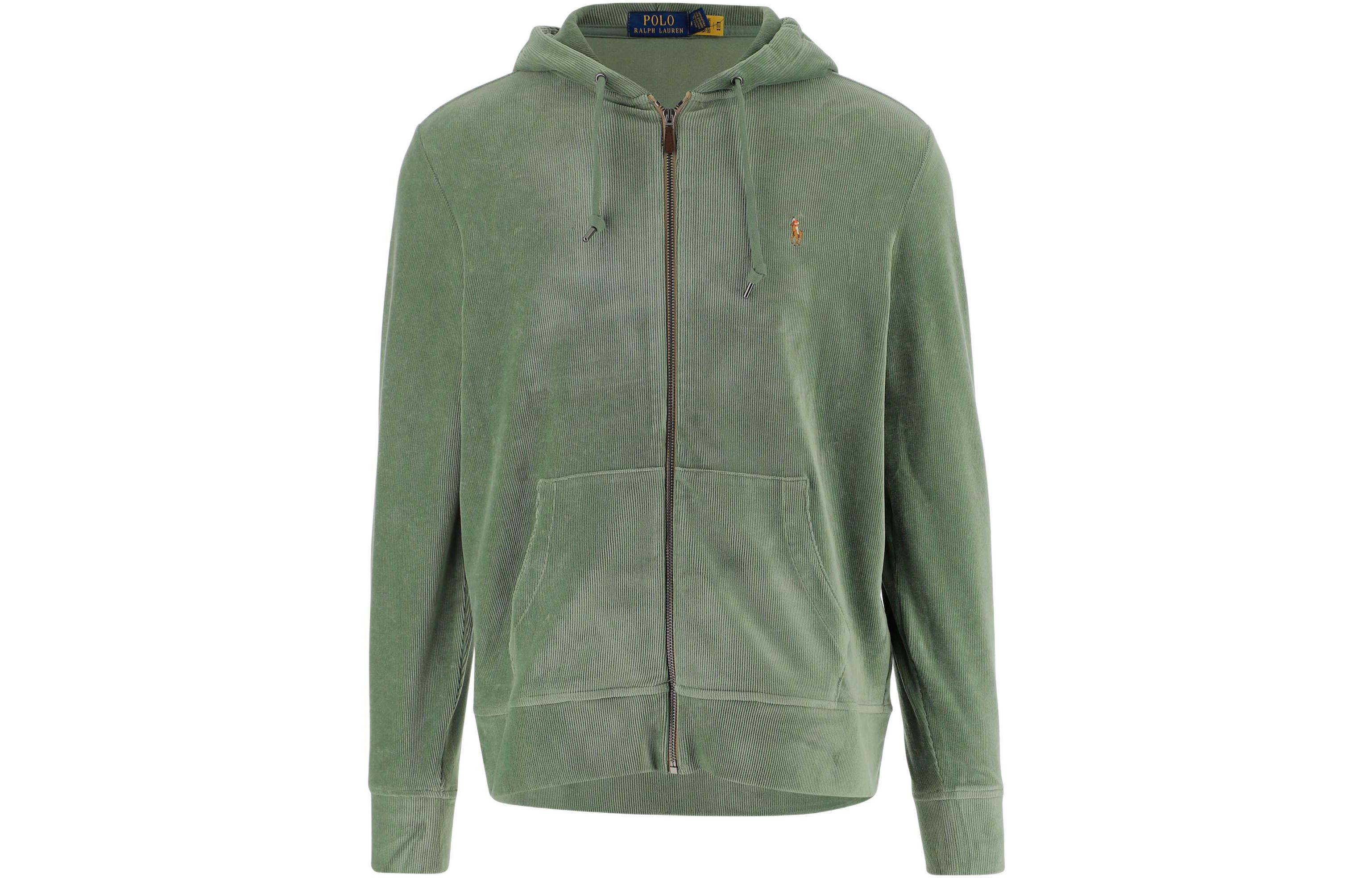 Ralph Lauren FW22 Solid Logo Zip Hoodie Green 710877154-004