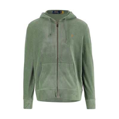 Ralph Lauren FW22 Solid Logo Zip Hoodie Green 710877154-004